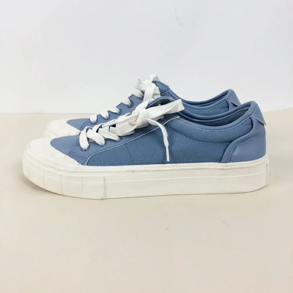 Susina Womens Fashion Sneakers Size 8M Blue Round Toe Low Top Lace Up Shoes